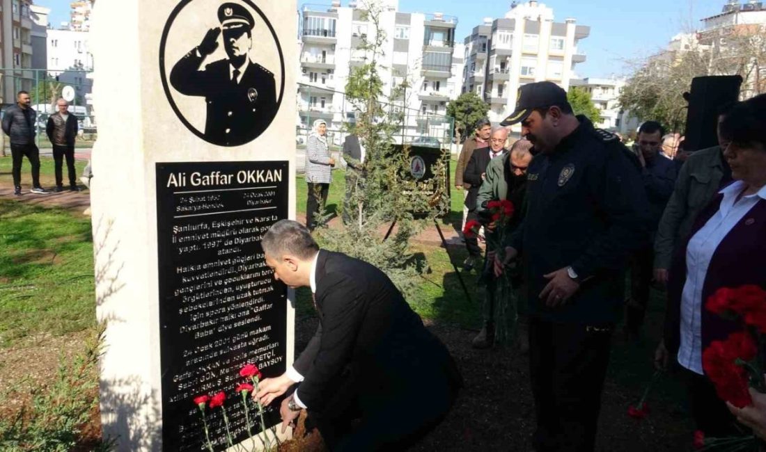 Ali Gaffar Okkan Antalya’da isminin verildiği parkta anıldı Antalya’da 2001 yılında Diyarbakır’da uğradığı silahlı saldırıda şehit edilen Emniyet