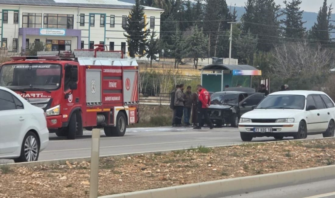 Otomobil alev alev yandı Mersin’in Silifke ilçesinde seyir halinde alev alarak yanan araç itfaiye