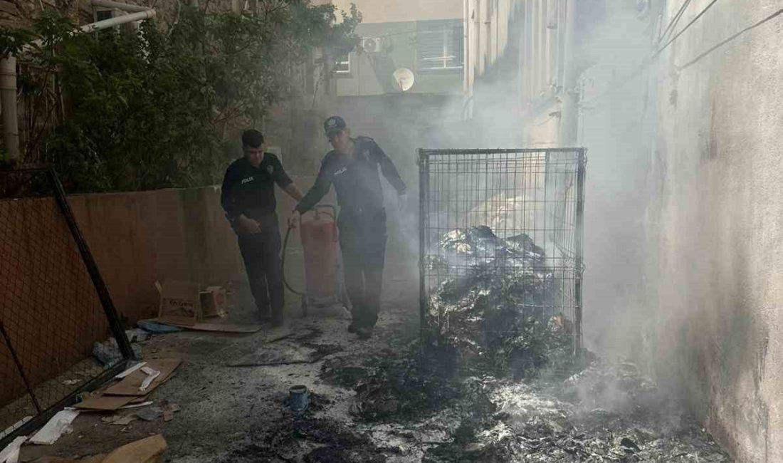 Adana’nın Feke ilçesinde atık kağıtların alev alması sonucu çıkan yangın,