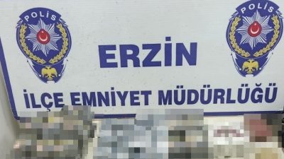 Hatay’da polis ekipleri tarafından gerçekleştirilen denetimde markette satılan 128 paket
