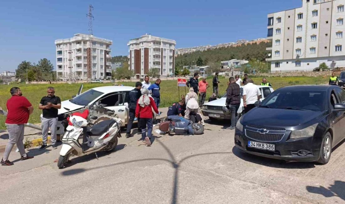 Adıyaman’da, sürücüsünün kontrolünden çıkan otomobilin ışıklarda duran bir otomobil ve