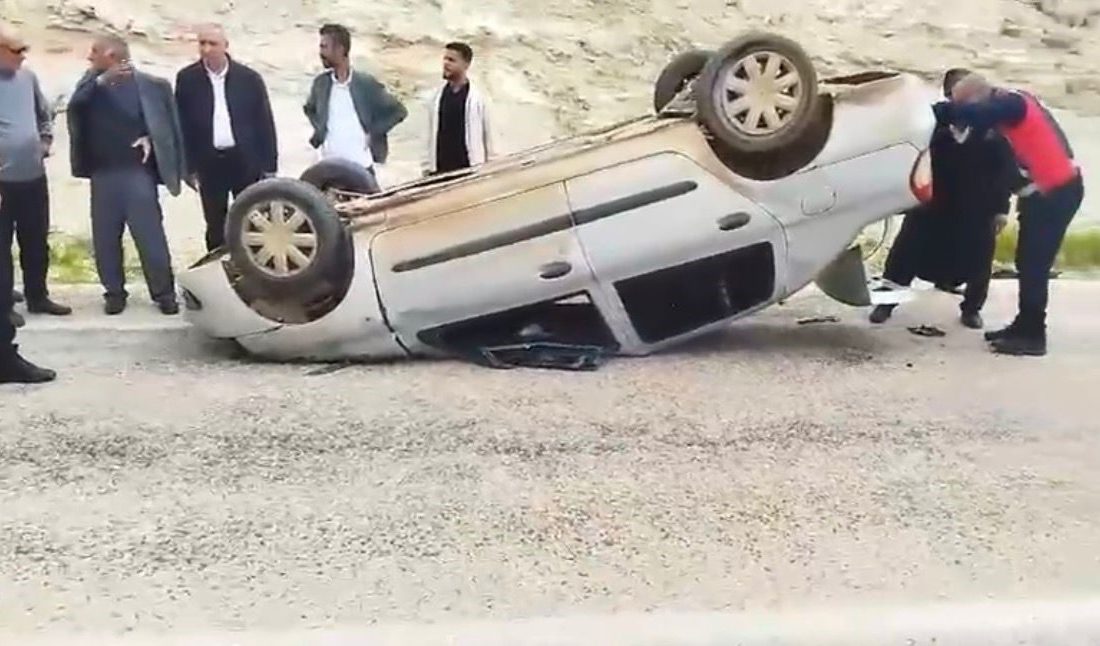 Adıyaman’ın Besni ilçesinde kontrolden çıkan otomobilin takla atması sonucu 1