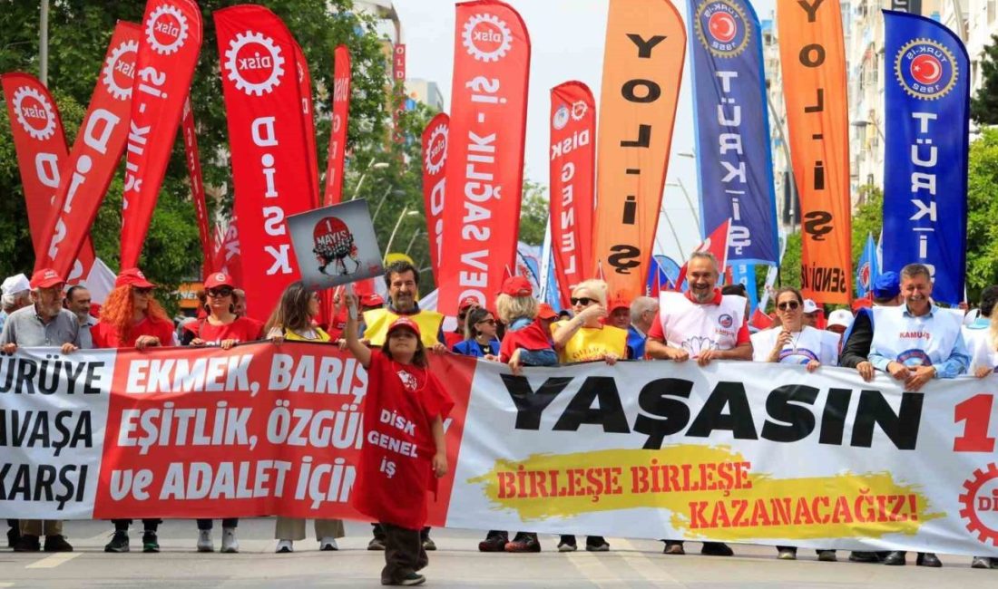 Antalya’da 1 Mayıs Emek ve Dayanışma Günü coşkuyla kutlandı. Kortej;