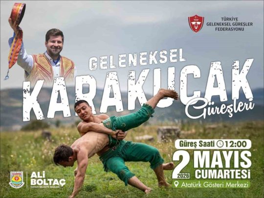 Tarsus’ta 2 Mayıs’ta düzenlenecek 2026 sezonunun ilk Karakucak Güreşlerinde, Türkiye’nin